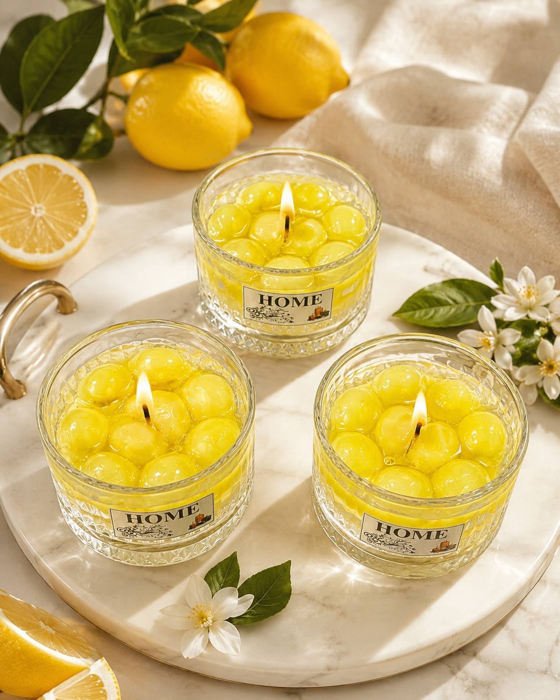 شمع معطر شیشه لیمو